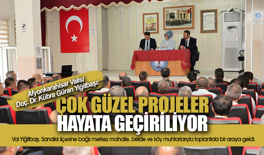 Vali Yiğitbaşı: Sandıklımızda çok güzel projeler hayata geçiriliyor